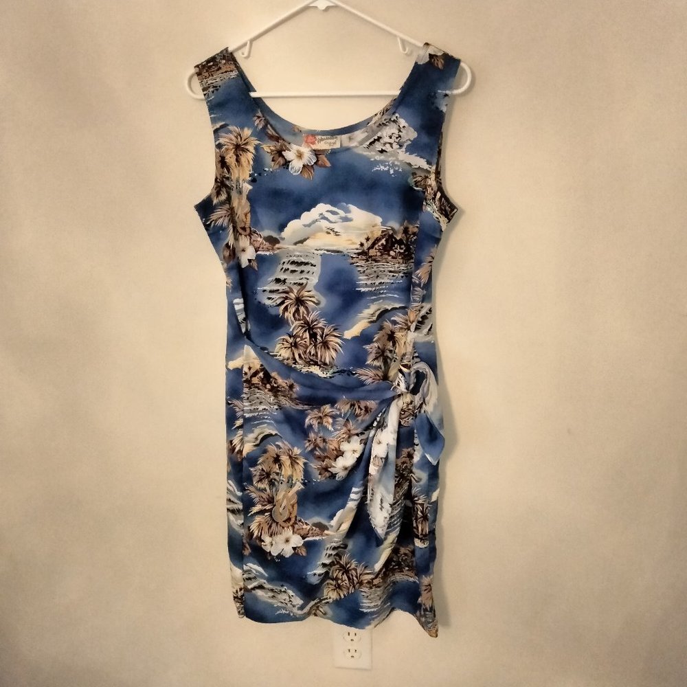 Hawaiian print sarong dress